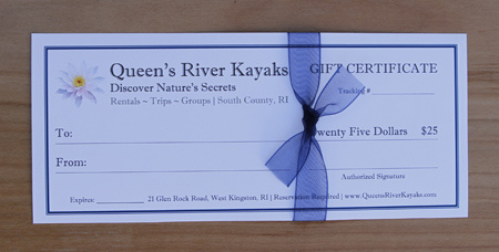 $25 Gift Certificate - Queen's River Kayaks