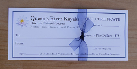 $75 Gift Certificate - Queen's River Kayaks